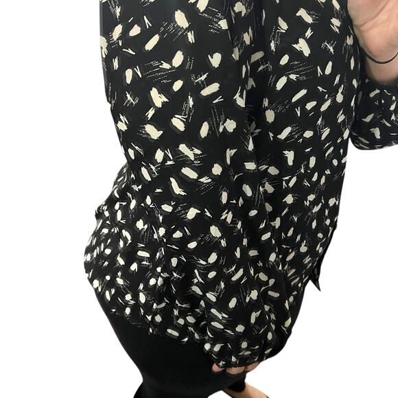 Lush X-LARGE Mila Relaxed Blouse - Stitch Fix Button Up Long Sleeve Elastic Cuff - Picture 9 of 14